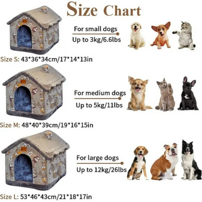 Foldable Dog & Cat Pet House – Cozy, Durable, & Self-Warming Shelter for Your Furry Friend