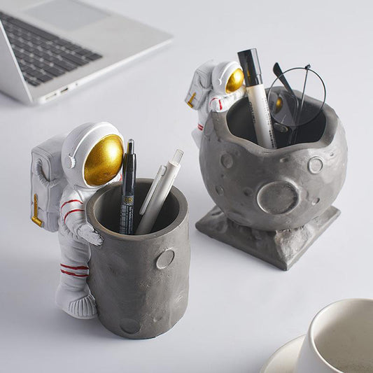 Moon Astronaut Pen Holder | Unique Space-Themed Desk