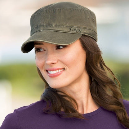 High-Quality Cotton Military Cap for Women – Adjustable, Breathable & Stylish Sunscreen Hat