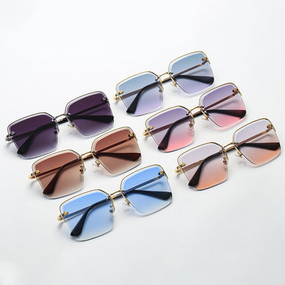 Trendy Summer Dual-Color Gradient Fashion Glasses – Style Meets UV Protection