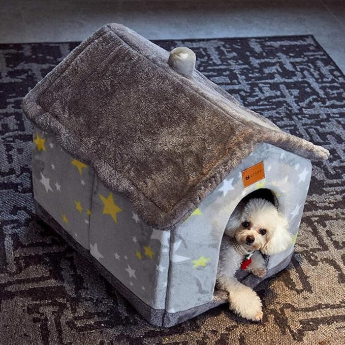 Foldable Dog & Cat Pet House – Cozy, Durable, & Self-Warming Shelter for Your Furry Friend