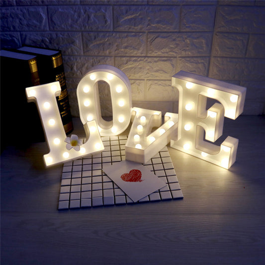 English Alphabet White LED Marquee Lights – Personalized Decorative Lighting for Home & Parties