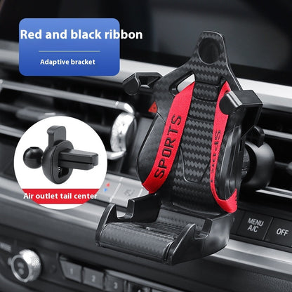 Racing Seat Car Air Vent Phone Holder - Sleek Design for Secure and Quiet Drives