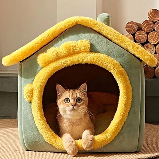 Foldable Dog & Cat Pet House – Cozy, Durable, & Self-Warming Shelter for Your Furry Friend