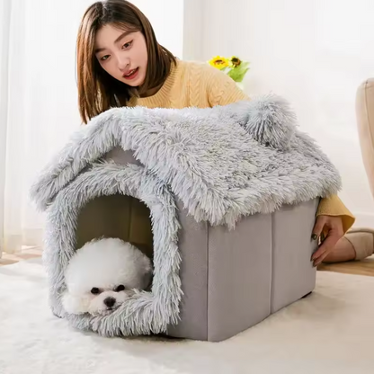 Foldable Dog & Cat Pet House – Cozy, Durable, & Self-Warming Shelter for Your Furry Friend