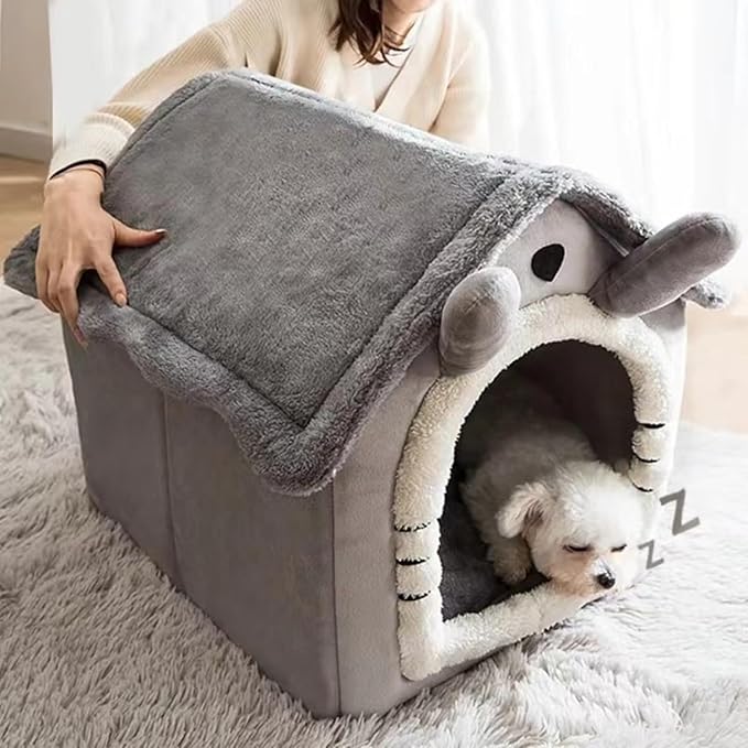 Foldable Dog & Cat Pet House – Cozy, Durable, & Self-Warming Shelter for Your Furry Friend