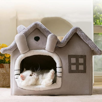 Foldable Dog & Cat Pet House – Cozy, Durable, & Self-Warming Shelter for Your Furry Friend