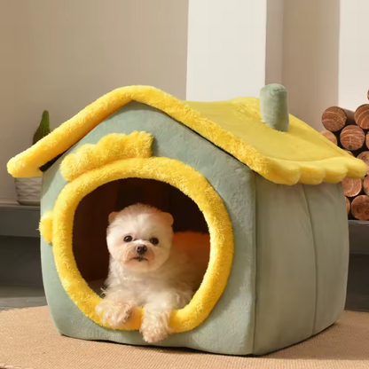 Foldable Dog & Cat Pet House – Cozy, Durable, & Self-Warming Shelter for Your Furry Friend