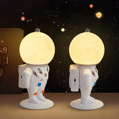 Astronaut Lamp with Moon, Earth, or Lampshade Design – Cosmic Ambiance for Every Room