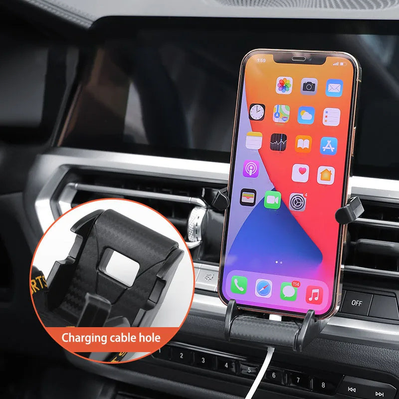 Racing Seat Car Air Vent Phone Holder - Sleek Design for Secure and Quiet Drives