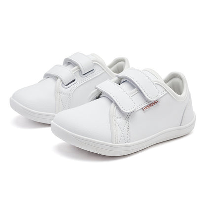 HOBIBEAR Casual Leather Kids Shoes - Velcro Closure, Rubber Sole, & Wide Head Design